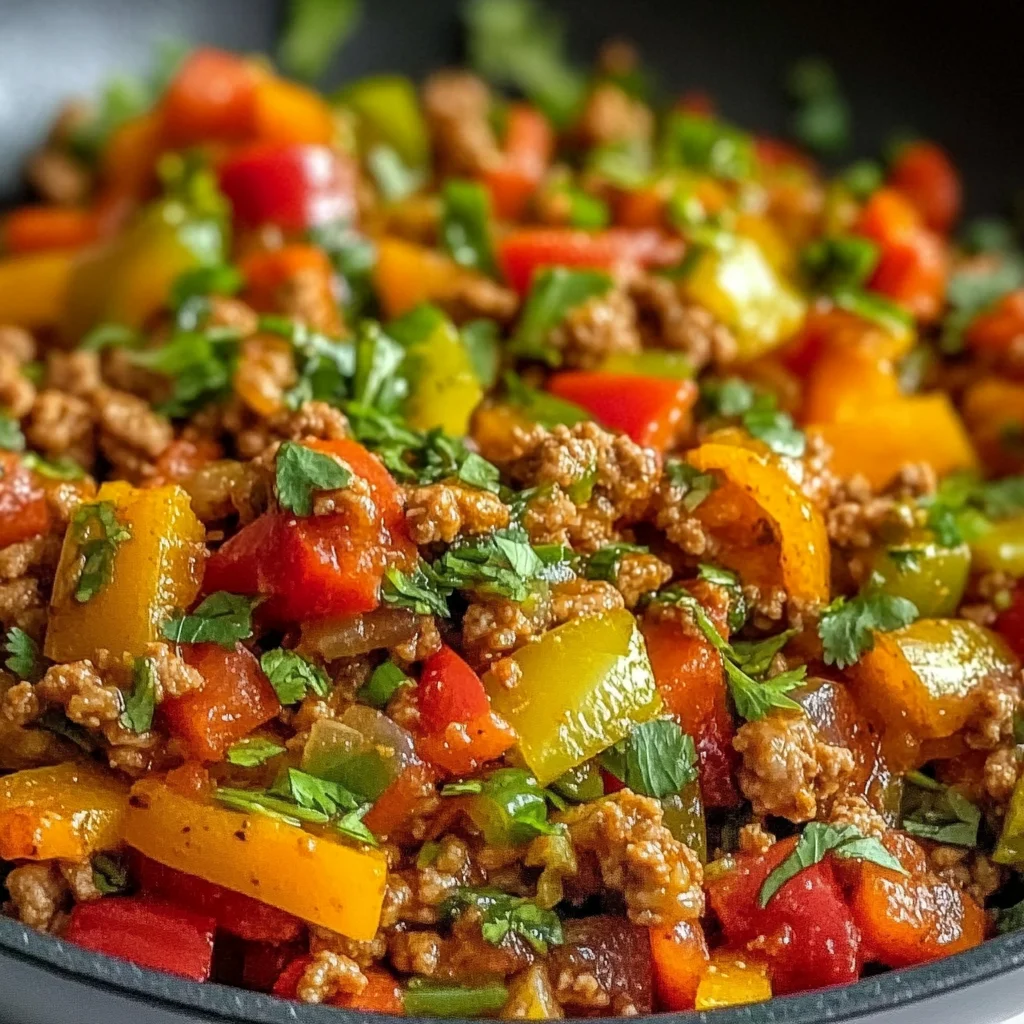 Ground Turkey and Bell Pepper Skillet