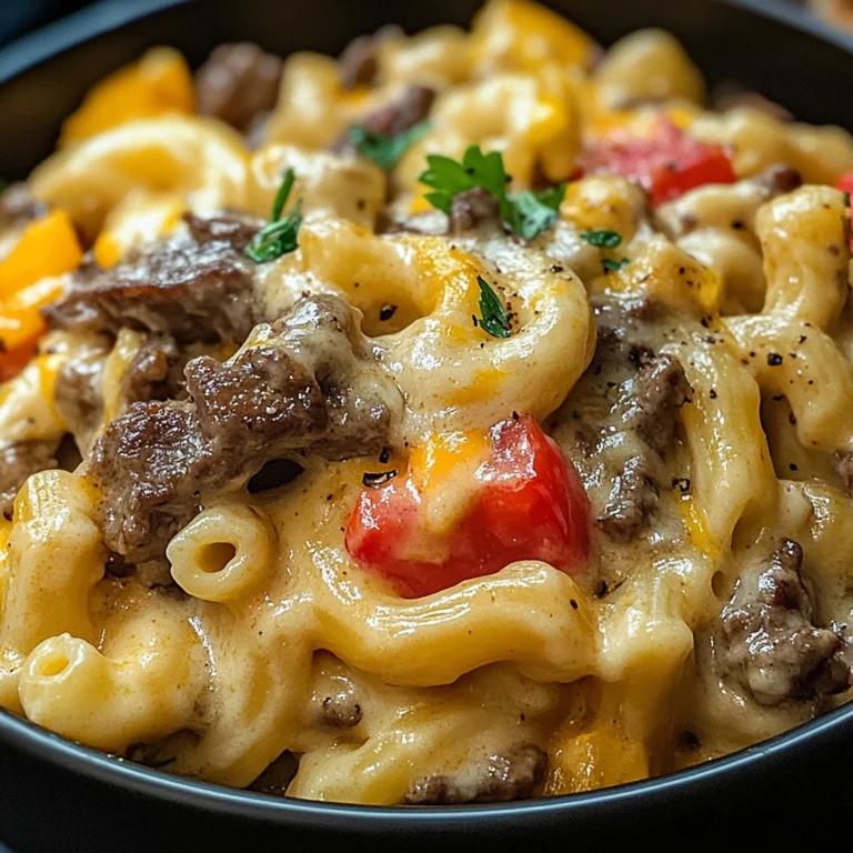 High-Protein Creamy Philly Cheesesteak Mac & Cheese