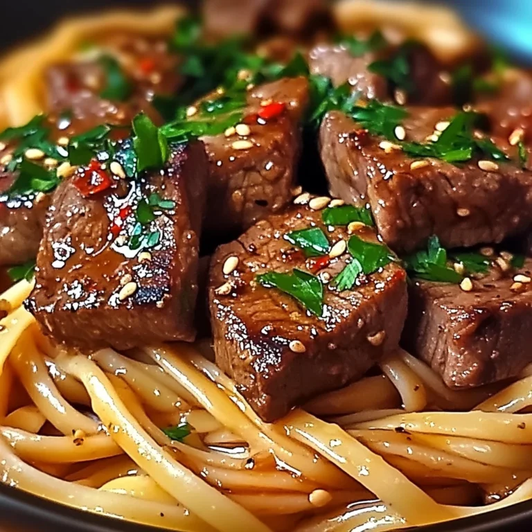 Sweet and Spicy Garlic Steak Pasta