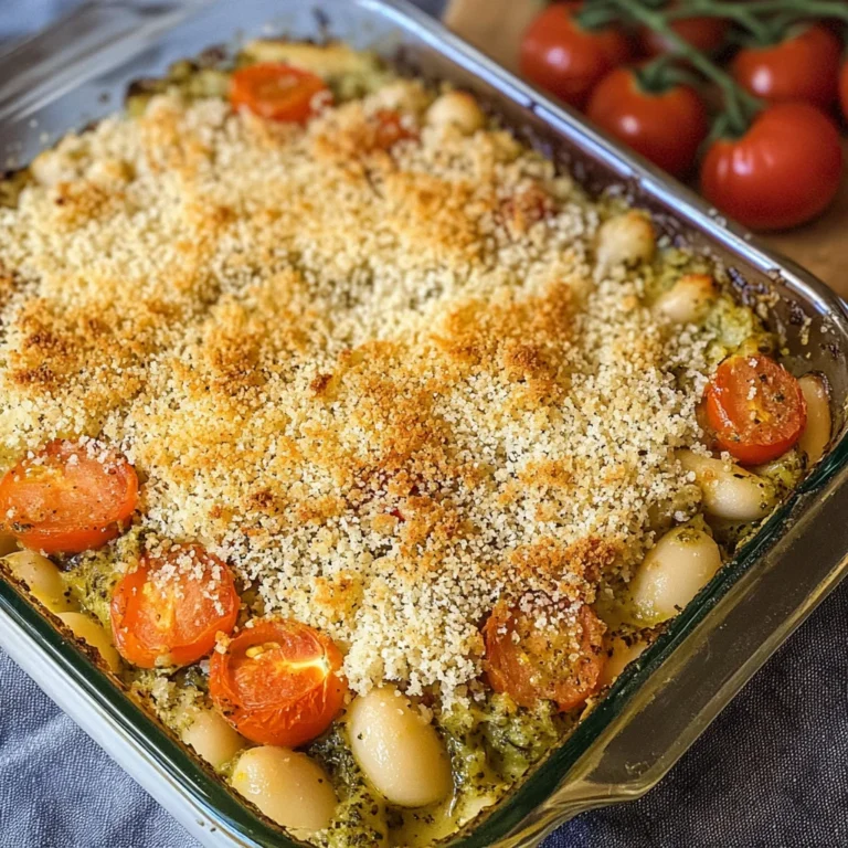 White Bean and Pesto Bake