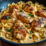 Creamy Cajun Chicken Bowtie Pasta Skillet