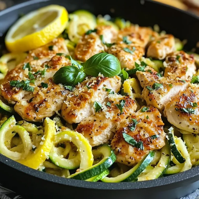 Lemon Garlic Chicken Zoodles