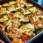 Mediterranean Chicken Zucchini Bake