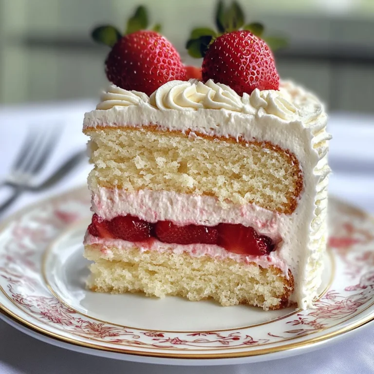 Moist Vanilla Cake with Strawberry Filling
