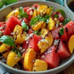 Watermelon Peach Salad – A Refreshing Gourmet Salad