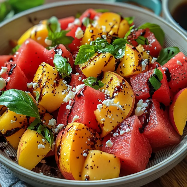 Watermelon Peach Salad – A Refreshing Gourmet Salad