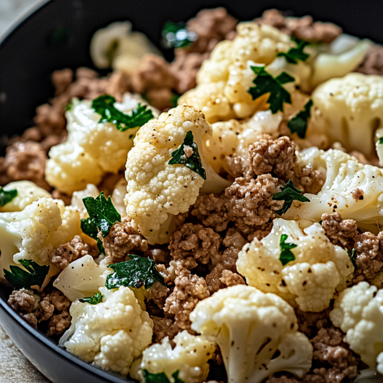 Irresistible Garlic Butter Ground Turkey with Cauliflower…