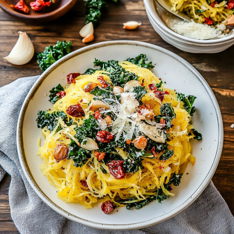 Delightful Roasted Garlic and Kale Spaghetti Squash Recipe